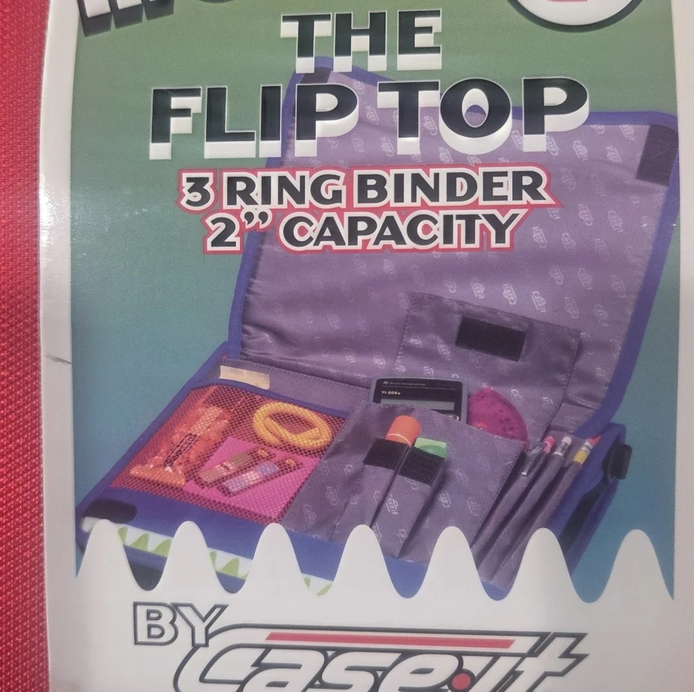 Case-it Monster Flip Top Kids Bag - Red and Blue - Picture 7 of 12